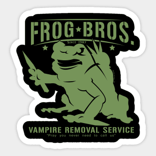 Frog Bros Vampire Removal  (dark tees) Sticker